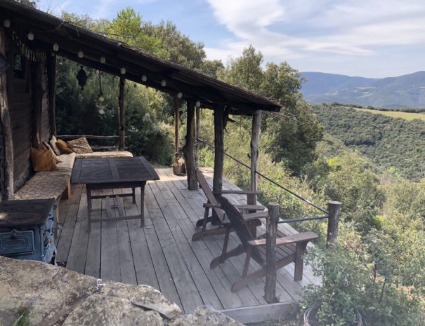 Terrace of Bergerie les Fons in the Languedoc